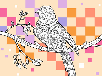 Coloring exotic bird bird illustration birds cartoon style coloring coloring book coloring page design illustration line art nature vector art vector illustration