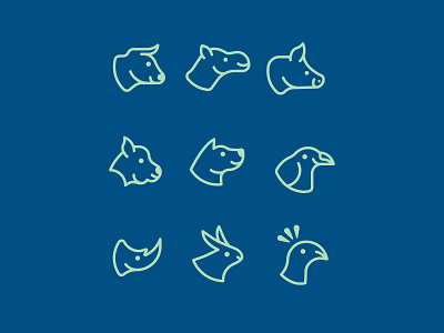 Animal icon set animal bird branding camel cow crow design dog for sale unused buy icon icondesign icongrpahy iconset logo logodesign peacock pig rabbit rhino sheep