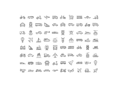 80 Transportation Line Icons icon icon design icon set icons download transportation transportation icon vector icon