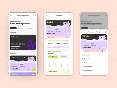 YOLO Bank - Effortless Card Management secure banking ui