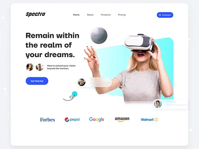 Spectra: Virtual Reality Web UX Design. apple vision pro figma figma design landing page ui ui design ui ux ux virtual reality vr vr ui vr ux web design web ui web ux website ui website ux