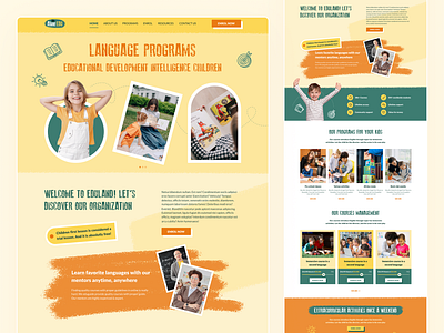 Education for Children - Landing page UI Design 📚 children education children programs edu kid education landing page interaction interface design landing page design landing page theme study template theme ui ui ui design web template website design