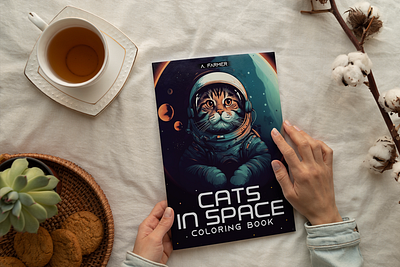 Cats in space coloring book