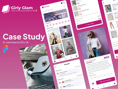 E-commerce app Case study UI UX app case study commerce e commerce flat minimal ui ux website women
