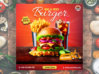 Burger post burger color design font graphic design ui