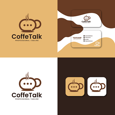CoffeeTalk Logo Design cappuccino coffee coffeebeans coffeegathering coffeeshop coffeesmiles conversation espresso graphic design latte mindmassage relaxation warmcoffee