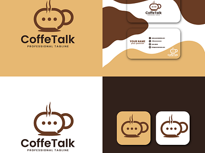 CoffeeTalk Logo Design cappuccino coffee coffeebeans coffeegathering coffeeshop coffeesmiles conversation espresso graphic design latte mindmassage relaxation warmcoffee