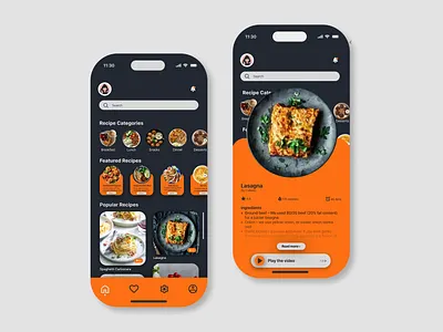 The Recipe App app branding design flat graphic design icon illustration logo minimal typography ui ux vector