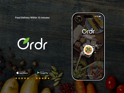 Ordr Mobile App android app app food food deliver ios app mobile app mobile application mobile design ordr splash screen walktrough