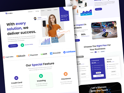 Financial landing page | Fintech Website banking digital banking financial fintech landing page design uiux webpage design website website desing