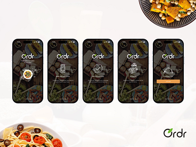 Ordr iOS App Walktrough food food deliver intro ios ios app iphone mobile design movile app walktrough