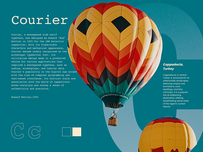 Courier, Cappadocia adobe branding courier design dribbble figma font graphic design graphics hot air balloon illustration illustrator logo magazine photoshop presentation design turkey typeface typography ui