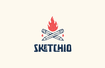 Sketchio - Logo Design branding design fire graphic design grunge illustration logo pencil vector