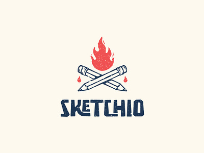 Sketchio - Logo Design branding design fire graphic design grunge illustration logo pencil vector