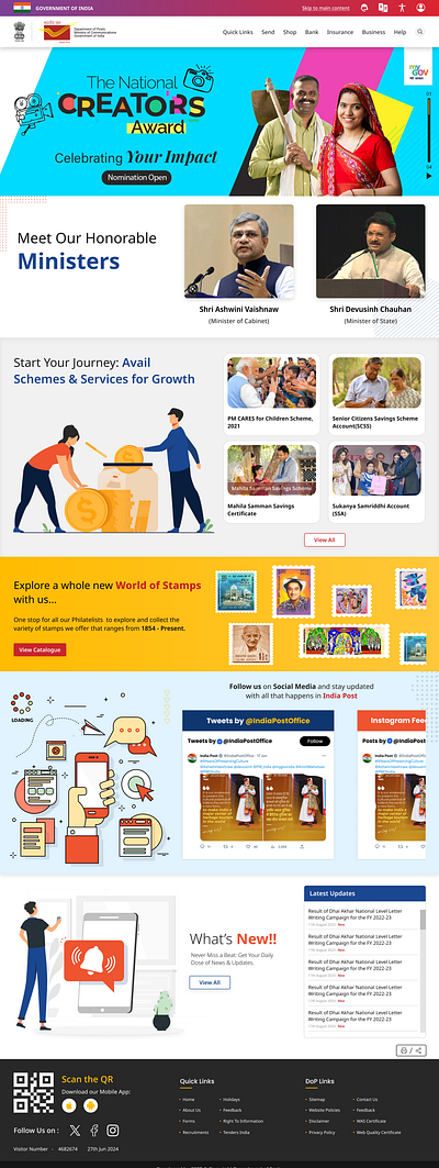 India Post Home Page Design 3d animation app art branding design flat graphic design icon illustration illustrator logo minimal motion graphics typography ui ux vector web website