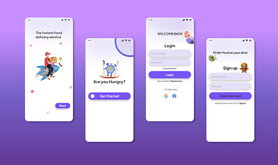 Sign up/Login for Food Delivery App app design login signup ui