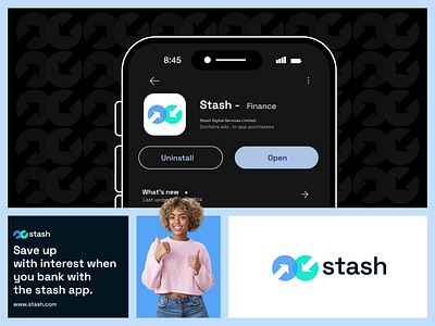 STASH banking brand identity branding cash design financial fintech graphic design icon logo logo design logo designer minimal