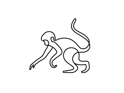 Monkey animal animals ape branding drawing graphic icon intertwined line line art logo logo designer mark minimal monkey monoline one primate simple vector