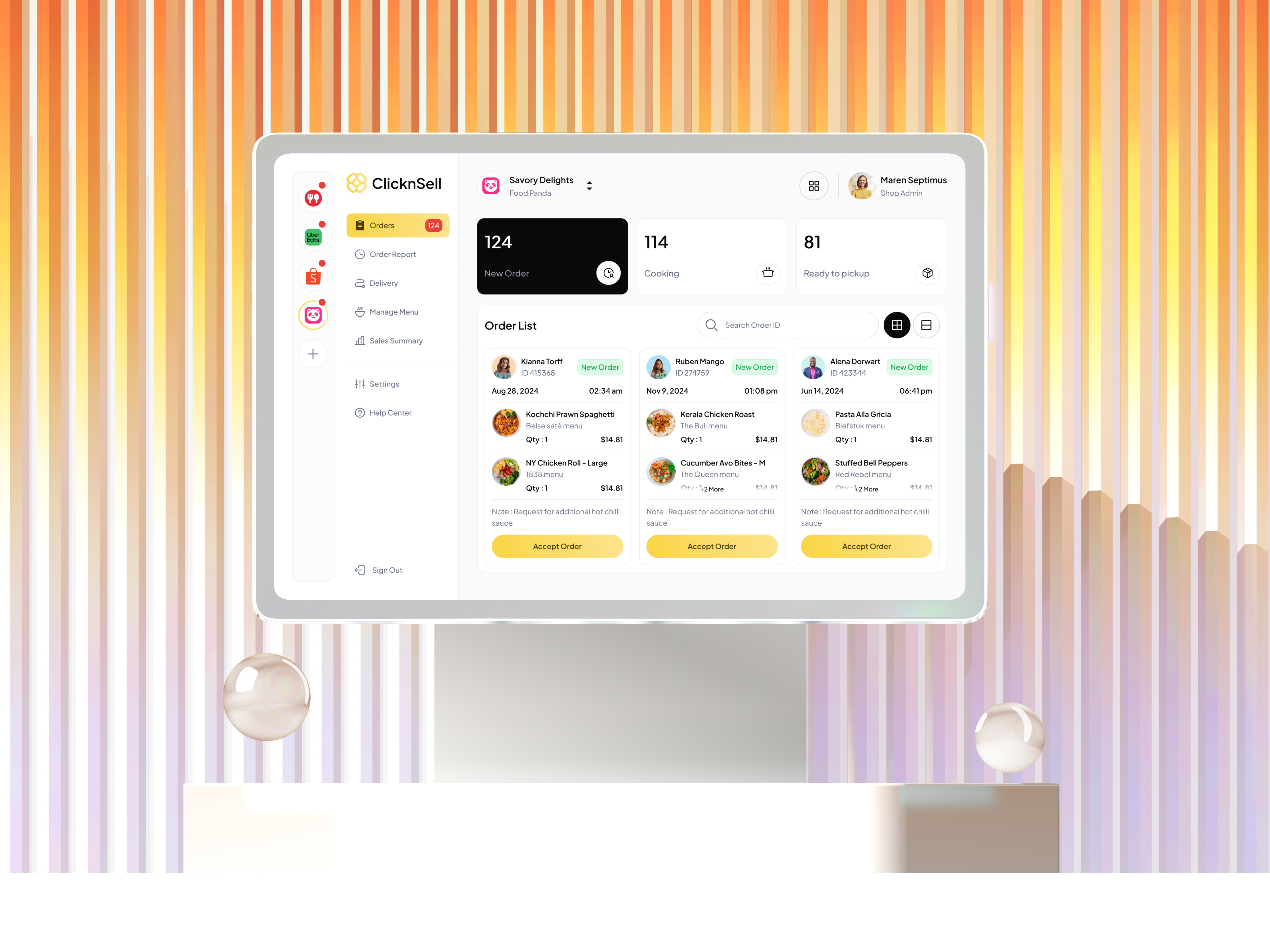 ClicknSell: Innovative POS Solution for Modern Retail cashier food front desk ipad moder cashier payment point of sale point of sales pos pos dashboard sales sales management sell tablet web app