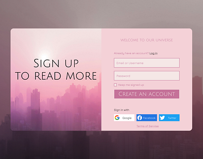 Daily UI #001 - Sign UP design ui ux vector