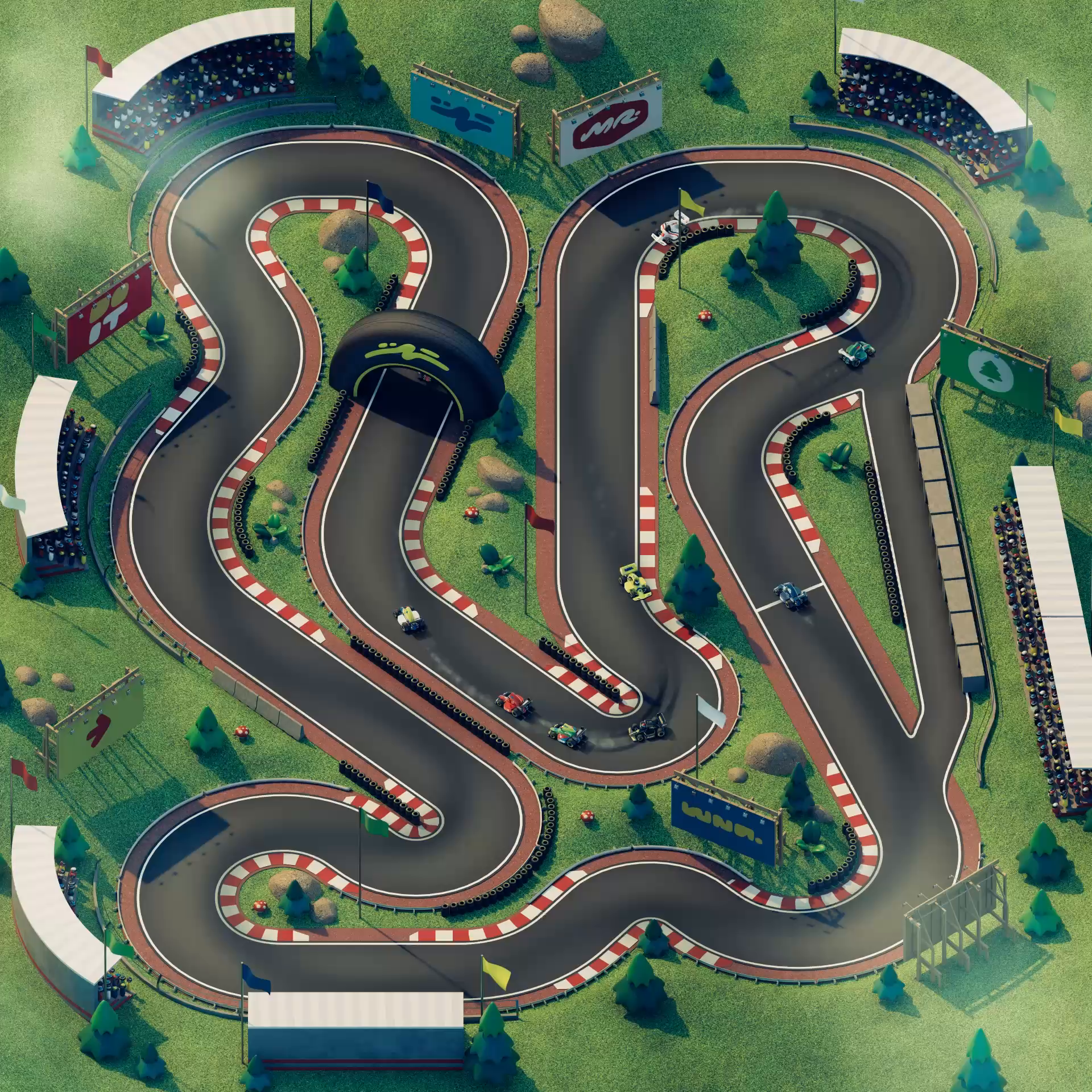 Example of After Effects x C4D Racing!