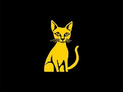 Cat Logo animal branding cat cute design emblem icon illustration kitty logo mark mascot pet vector yellow