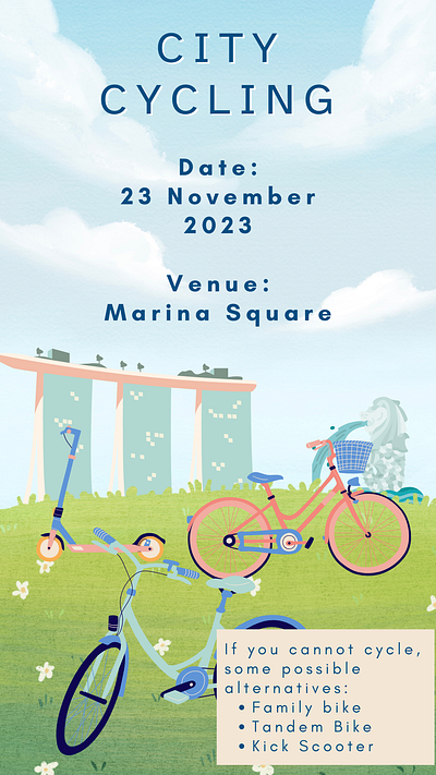 City Cycling Team Bonding Invitation Poster canva graphic design team bonding