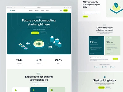 Netgo - Cloud Computing Landing Page b2b clean cloud computing cloud platform cloud tools cybersecurity dipa inhouse landing page modern motion graphics saas technology ui web design website