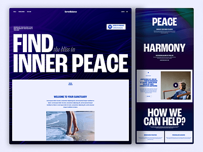 SereniBalance Landing Page advertising blue concept creative landing page portfolio redesign texture type ui ui ux visual design web design website