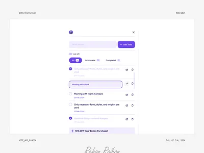 To-Do-Note Plugin Concept app design doradesign doradsn figma figma app figma freebies figma plugin graphic design illustration itsrehanraihan logo opacityauthor plugin todo ui ui ux ui ux design ux widget