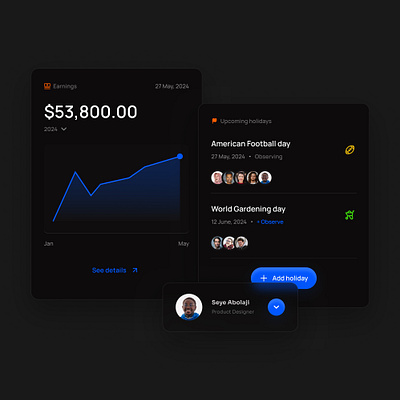 Employee Dashboard Components Exploration components dark mode dashboard figma inspiration ui web