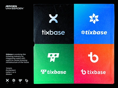 tixbase - Logo Concepts abstract logo base branding creative logo event freelance logo designer identity jeroen van eerden letter logo logo modern logo monogram service show ticket ticket service tickets tix tixbase