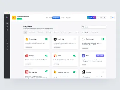 Integrations configuration page 3rd parties ajustes apps config configuration herramientas integraciones integrations multi app profile set settings tooling tools