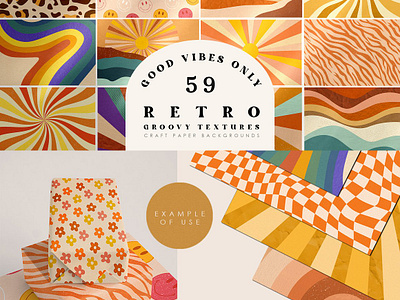 Retro Vibes Abstract Paper 60s 70s style abstract background background bohemian landscape boho collage poster abstract craft paper groovy landscape paper retro vibes abstract paper smile texture vintage paper