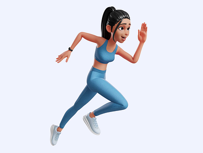 3D Gym Fitness illustrations 3d 3d cartoon 3d character illustration athlete cartoon fitness girl gym gymnastics illustration running sports trainer woman workout yoga
