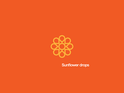 Sunflower drops clean drop helvetica logo logotype minimal monogram oil simple sun sunflower