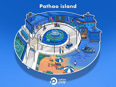 Pathao Pay Island 3d illustration branding concept art conceptual illustration digital illustration graphic design illustration illustration art illustrations pathao vector illustration