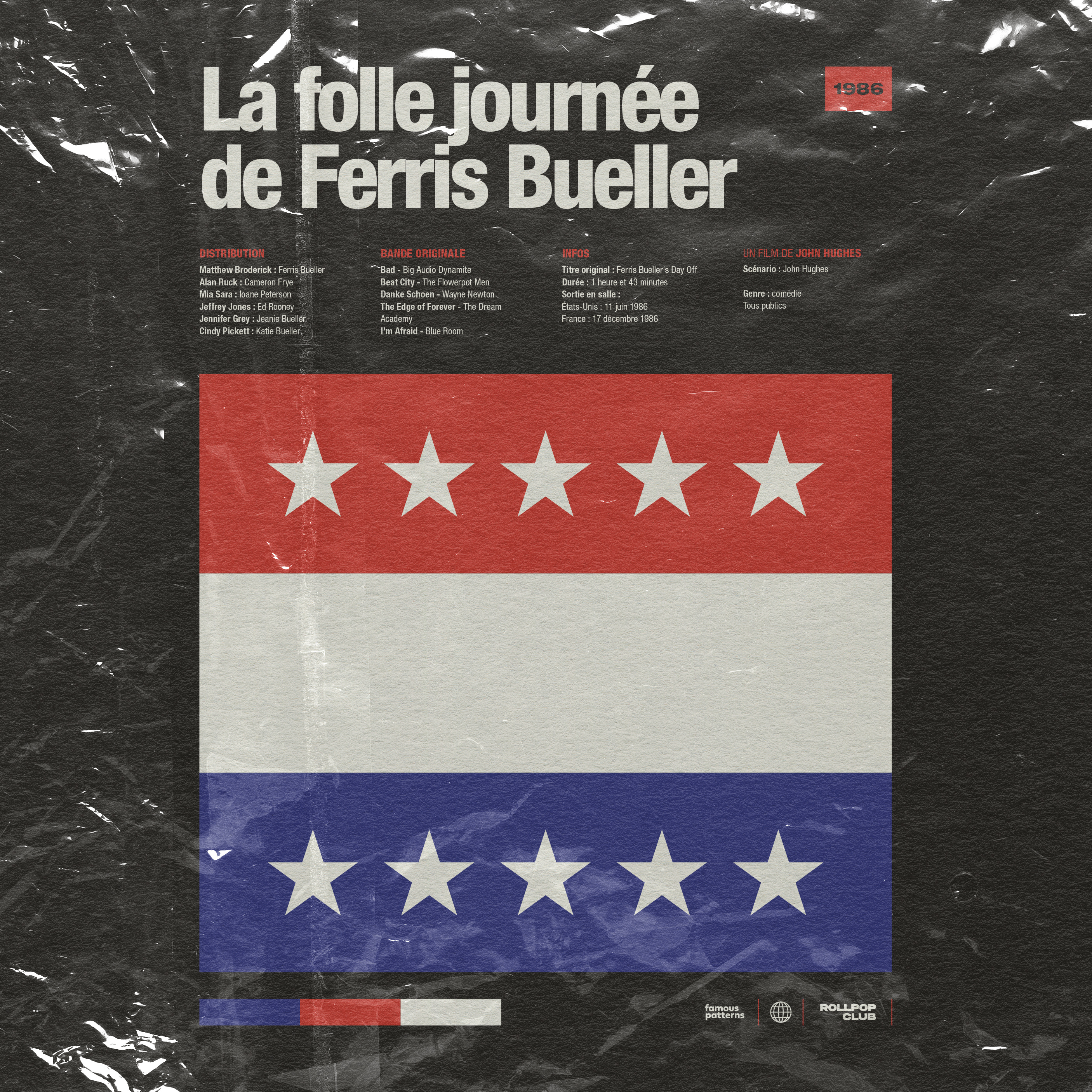 Famous pattern #02 affiche cinema design ferris bueller france graphic graphic design icon illustration lille minimalism movies patterns popculture poster