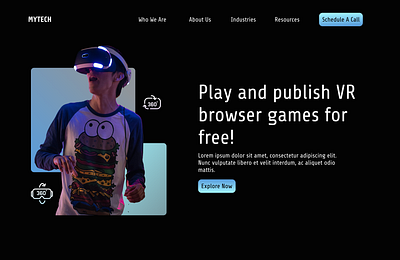 Virtual Reality (VR) games 3d branding deisgn gaming glassmorphism graphic design play ui ui website ux vr website
