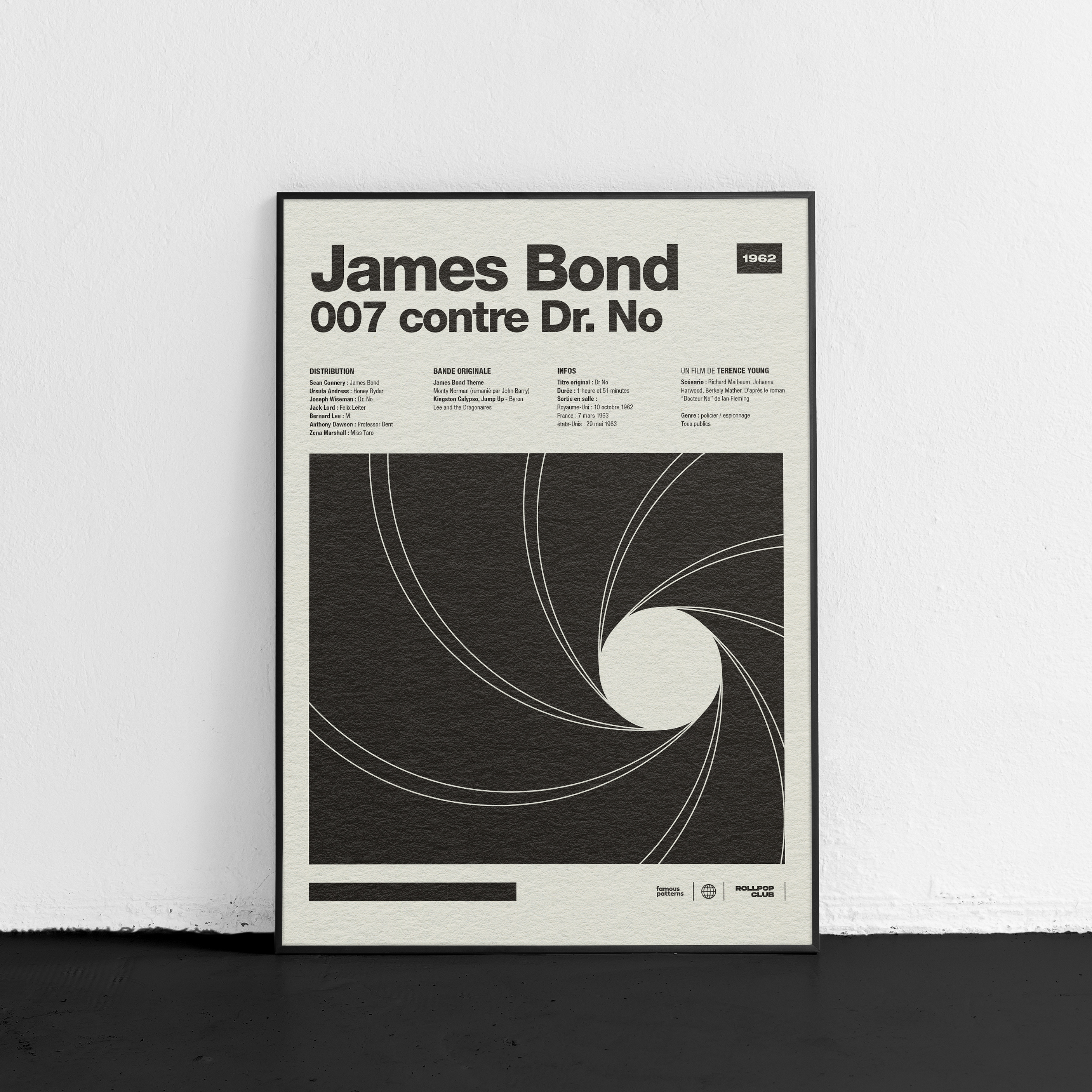 Famous Pattern #03 affiche cinema culture design dr no france graphic graphic design icon illustration james bond lille minimalism movies patterns pop popculture poster
