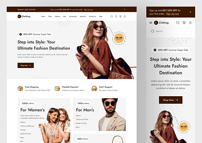 Fashion Ecommerce Website / Clothing Store Website UIUX Design designer designs ecommerce website fashion ecommerce website figma figma design landing page portfolio landing page portfolio web ui responsive website ui uiux design usa user interface ux web design web designs web ui website website ui design