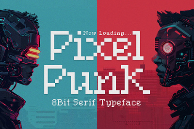 Punk Pixel - Serif 8Bit Typeface bold retro gaming font