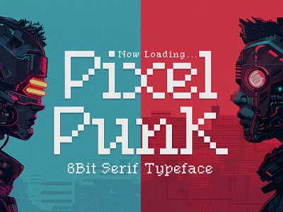 Punk Pixel - Serif 8Bit Typeface bold retro gaming font