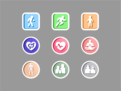 Workout icon set activity app icons badge badges bodey branding design exercise fitness graphic design gym health icon icon set illustration logo sport training vector workout
