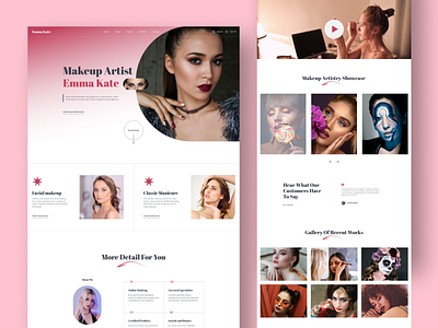 Emma Kate - A Makeup Artist Template artist design graphic design makeup makeup artist ui web web design website