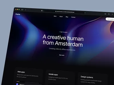 Framer Portfolio Template app clean dark theme design system designinspiration framer gradient portfolio template ui ux web design webdesigner work