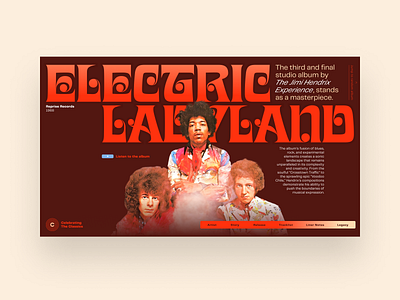 CTC#011 - Electric Ladyland design hero section music ui webdesign