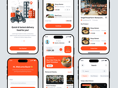 Foody - Food Delivery App app app food booking delivery delivery app delivery food design food app food delivery food mobile page food page logo mobile mobile app food mobile dedsign mobile food mobile food app ui ui designe ui kit