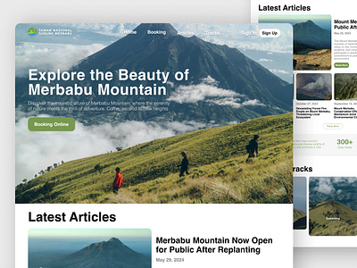 Mount Merbabu National Park booking online design graphic design hiking merbabu mount merbabu mount merbabu national park national park redesign redesign web ui ux web design