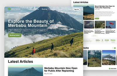 Mount Merbabu National Park booking online design graphic design hiking merbabu mount merbabu mount merbabu national park national park redesign redesign web ui ux web design